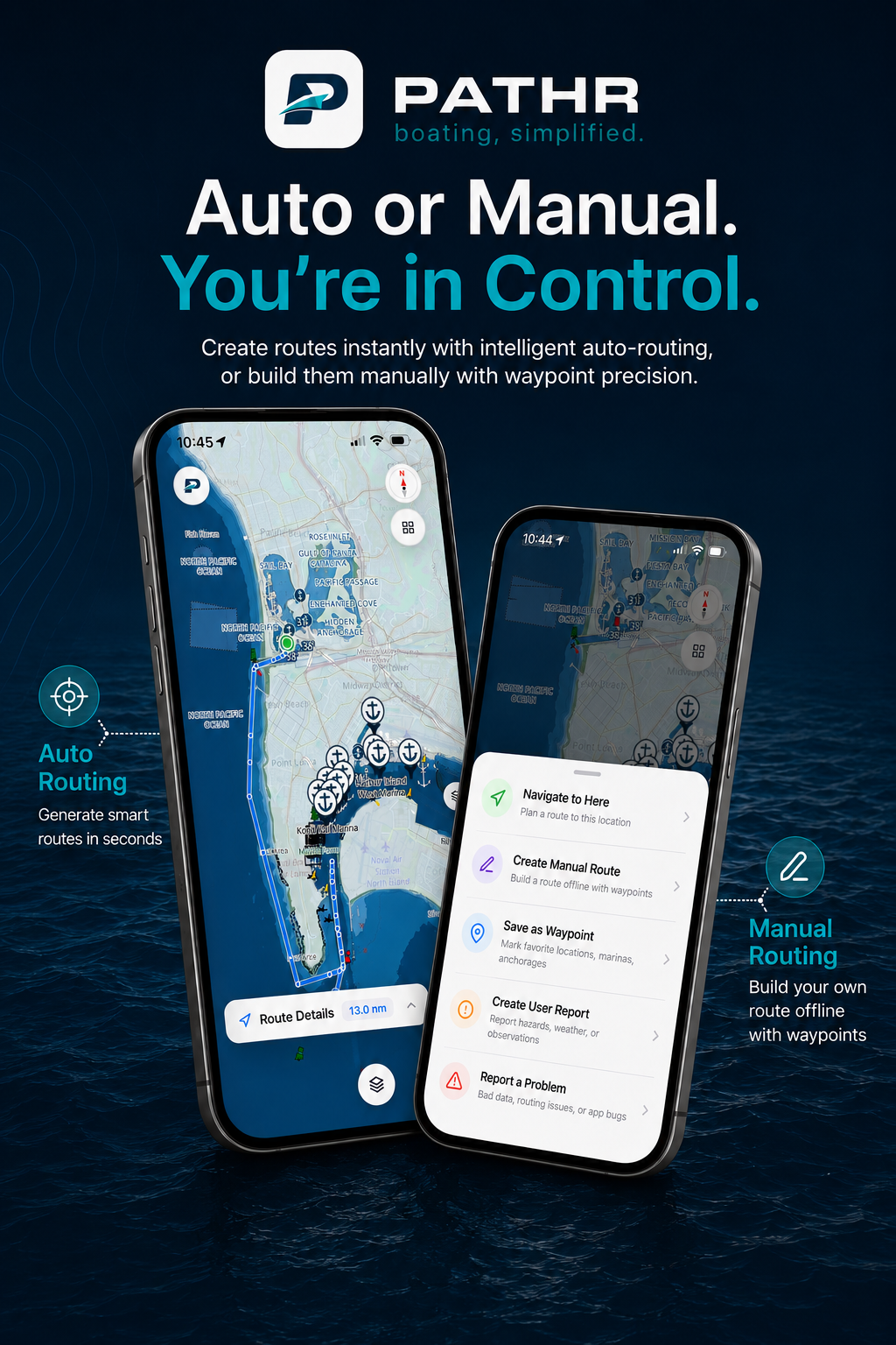 Auto or manual. The captain stays in control.