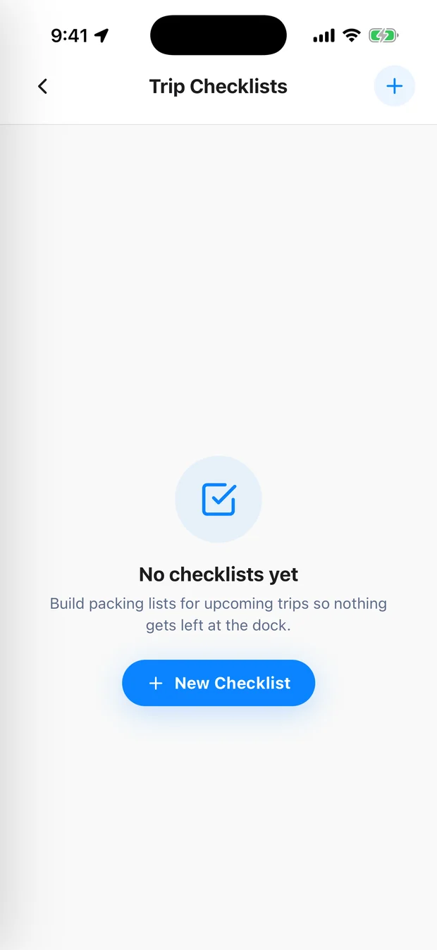 Pathr Trip Checklists screen