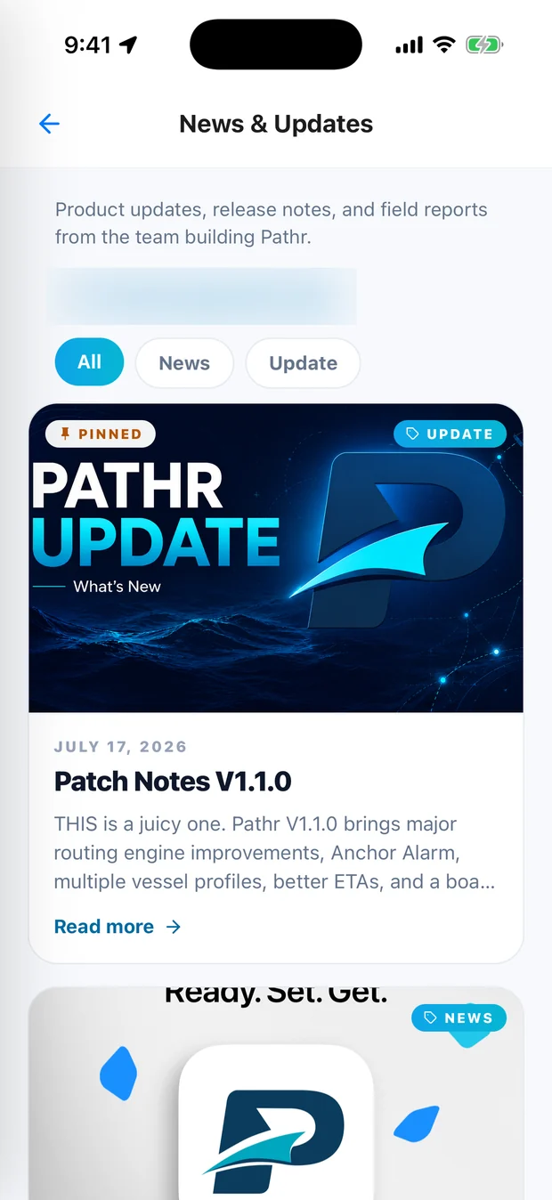 Pathr News and Updates feed
